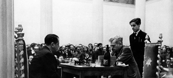 Capablanca at the 2nd Moscow International (1935).